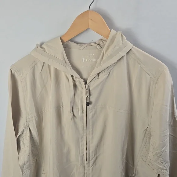 Coolibar Arcadian Packable Sunblock Jacket Beige Sz M NWT UPF 50+ Lightweight - Picture 2 of 10